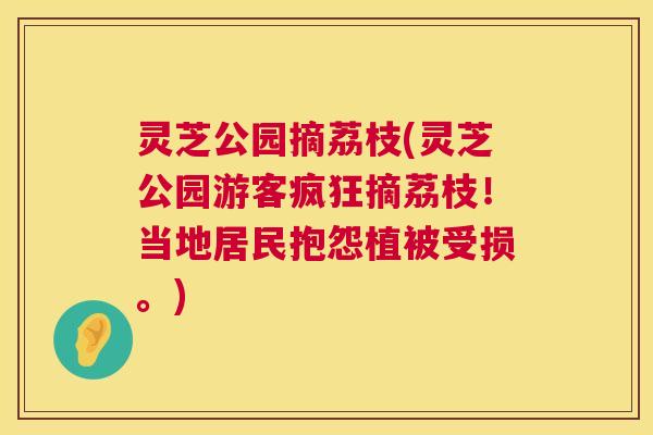 灵芝公园摘荔枝(灵芝公园游客疯狂摘荔枝！当地居民抱怨植被受损。)
