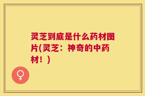 灵芝到底是什么药材图片(灵芝:神奇的材!) 灵芝到底是什么药材图片(灵芝:神奇的材!)