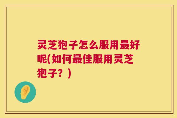 灵芝狍子怎么服用好呢(如何佳服用灵芝狍子?) 灵芝狍子怎么服用好呢(如何佳服用灵芝狍子?)