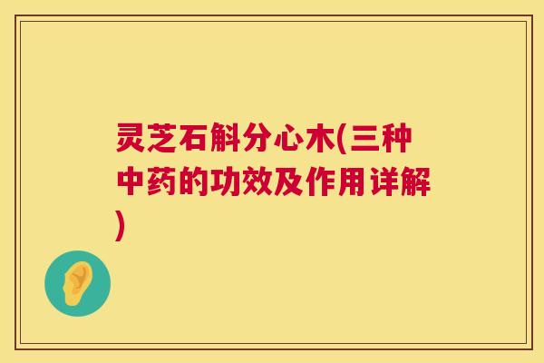 灵芝石斛分心木(三种的功效及作用详解) 灵芝石斛分心木(三种的功效及作用详解)