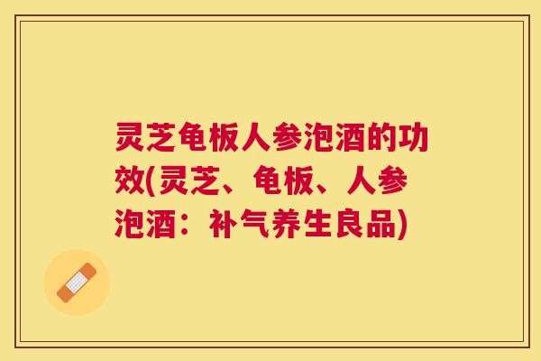 灵芝龟板人参泡酒的功效(灵芝、龟板、人参泡酒:养生良品) 灵芝龟板人参泡酒的功效(灵芝、龟板、人参泡酒:养生良品)