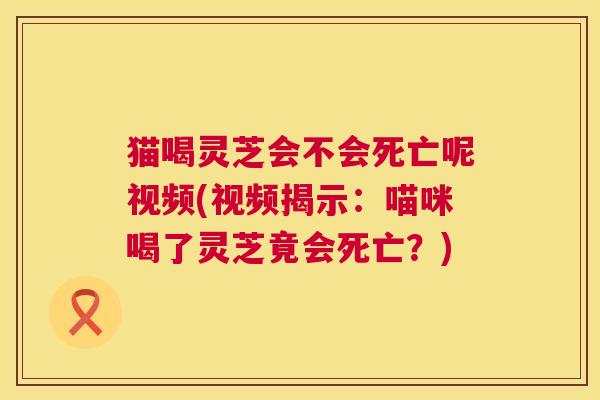 猫喝灵芝会不会死亡呢视频(视频揭示:喵咪喝了灵芝竟会死亡?) 猫喝灵芝会不会死亡呢视频(视频揭示:喵咪喝了灵芝竟会死亡?)
