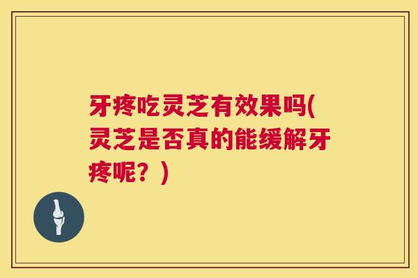 牙疼吃灵芝有效果吗(灵芝是否真的能缓解牙疼呢?) 牙疼吃灵芝有效果吗(灵芝是否真的能缓解牙疼呢?)