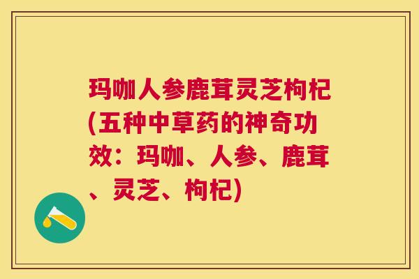 玛咖人参鹿茸灵芝枸杞(五种中草药的神奇功效:玛咖、人参、鹿茸、灵芝、枸杞) 玛咖人参鹿茸灵芝枸杞(五种中草药的神奇功效:玛咖、人参、鹿茸、灵芝、枸杞)