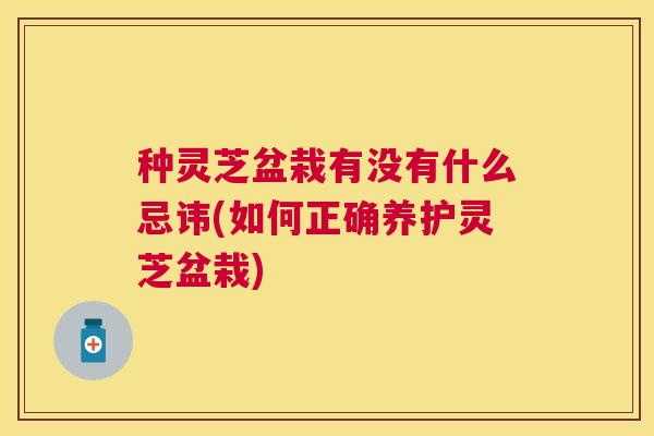 种灵芝盆栽有没有什么忌讳(如何正确养护灵芝盆栽) 种灵芝盆栽有没有什么忌讳(如何正确养护灵芝盆栽)