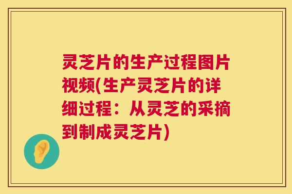 灵芝片的生产过程图片视频(生产灵芝片的详细过程:从灵芝的采摘到制成灵芝片) 灵芝片的生产过程图片视频(生产灵芝片的详细过程:从灵芝的采摘到制成灵芝片)