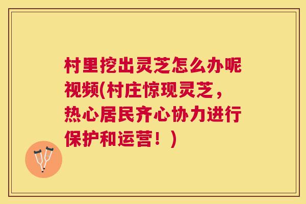 村里挖出灵芝怎么办呢视频(村庄惊现灵芝,热心居民齐心协力进行保护和运营!) 村里挖出灵芝怎么办呢视频(村庄惊现灵芝,热心居民齐心协力进行保护和运营!)