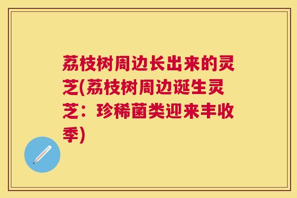 荔枝树周边长出来的灵芝(荔枝树周边诞生灵芝:珍稀菌类迎来丰收季) 荔枝树周边长出来的灵芝(荔枝树周边诞生灵芝:珍稀菌类迎来丰收季)