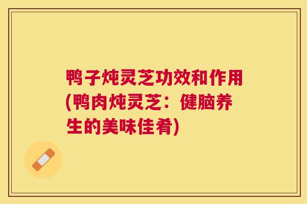鸭子炖灵芝功效和作用(鸭肉炖灵芝:健脑养生的美味佳肴) 鸭子炖灵芝功效和作用(鸭肉炖灵芝:健脑养生的美味佳肴)