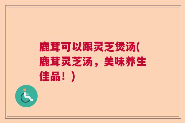 鹿茸可以跟灵芝煲汤(鹿茸灵芝汤,美味养生佳品!) 鹿茸可以跟灵芝煲汤(鹿茸灵芝汤,美味养生佳品!)