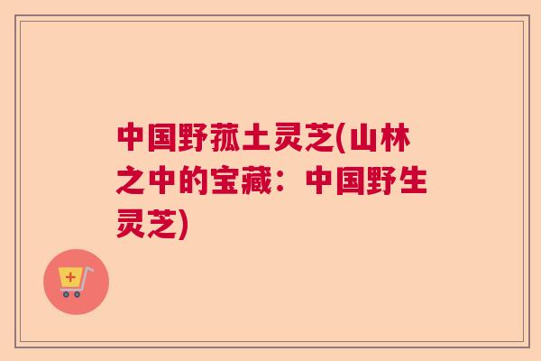 中国野菰土灵芝(山林之中的宝藏：中国野生灵芝)