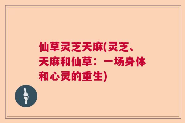 仙草灵芝天麻(灵芝、天麻和仙草：一场身体和心灵的重生)