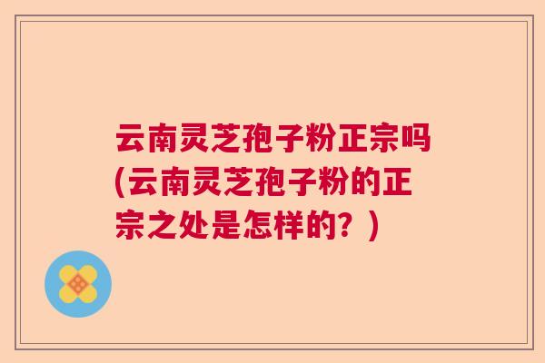 云南灵芝孢子粉正宗吗(云南灵芝孢子粉的正宗之处是怎样的?) 云南灵芝孢子粉正宗吗(云南灵芝孢子粉的正宗之处是怎样的?)
