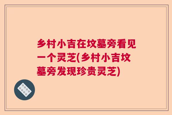 乡村小吉在坟墓旁看见一个灵芝(乡村小吉坟墓旁发现珍贵灵芝) 乡村小吉在坟墓旁看见一个灵芝(乡村小吉坟墓旁发现珍贵灵芝)