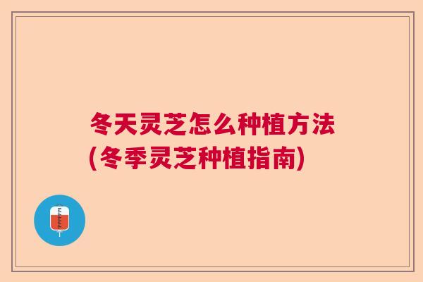 冬天灵芝怎么种植方法(冬季灵芝种植指南) 冬天灵芝怎么种植方法(冬季灵芝种植指南)