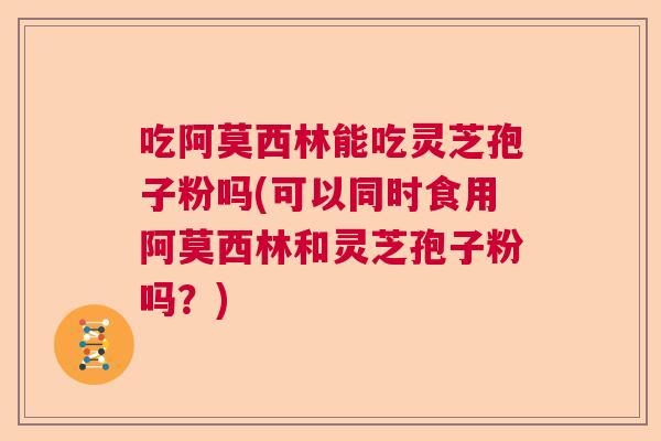 吃阿莫西林能吃灵芝孢子粉吗(可以同时食用阿莫西林和灵芝孢子粉吗?) 吃阿莫西林能吃灵芝孢子粉吗(可以同时食用阿莫西林和灵芝孢子粉吗?)