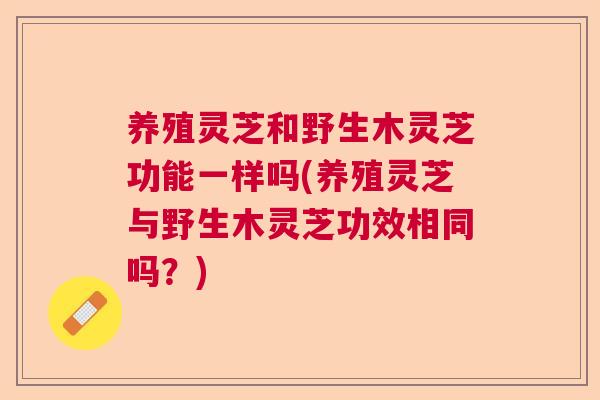 养殖灵芝和野生木灵芝功能一样吗(养殖灵芝与野生木灵芝功效相同吗?) 养殖灵芝和野生木灵芝功能一样吗(养殖灵芝与野生木灵芝功效相同吗?)
