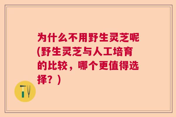 为什么不用野生灵芝呢(野生灵芝与人工培育的比较,哪个更值得选择?) 为什么不用野生灵芝呢(野生灵芝与人工培育的比较,哪个更值得选择?)