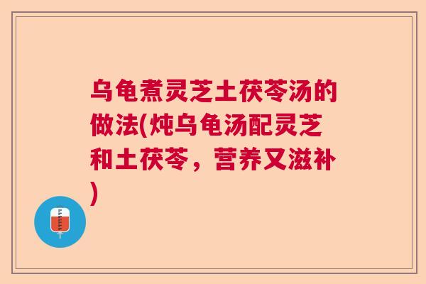 乌龟煮灵芝土茯苓汤的做法(炖乌龟汤配灵芝和土茯苓,营养又滋补) 乌龟煮灵芝土茯苓汤的做法(炖乌龟汤配灵芝和土茯苓,营养又滋补)