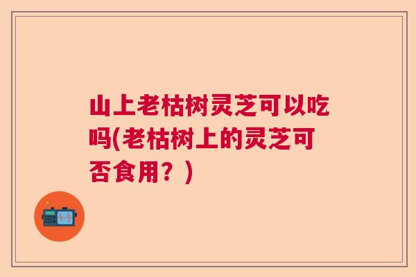 山上老枯树灵芝可以吃吗(老枯树上的灵芝可否食用?) 山上老枯树灵芝可以吃吗(老枯树上的灵芝可否食用?)