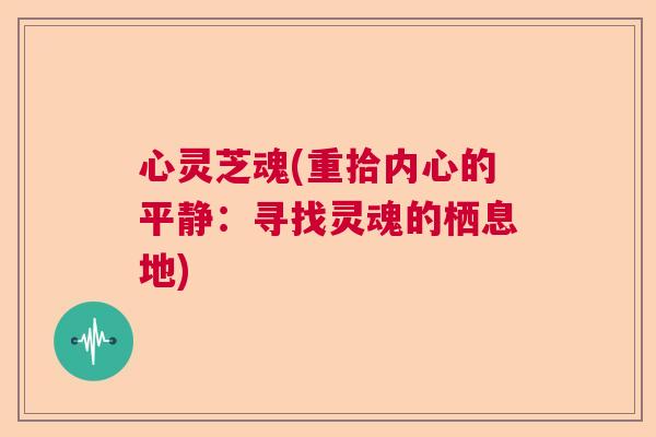 心灵芝魂(重拾内心的平静:寻找灵魂的栖息地) 心灵芝魂(重拾内心的平静:寻找灵魂的栖息地)