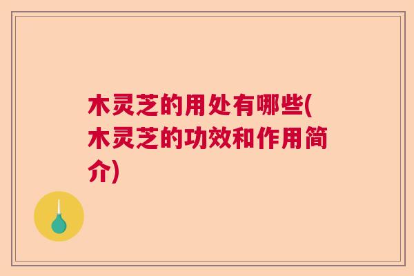 木灵芝的用处有哪些(木灵芝的功效和作用简介) 木灵芝的用处有哪些(木灵芝的功效和作用简介)