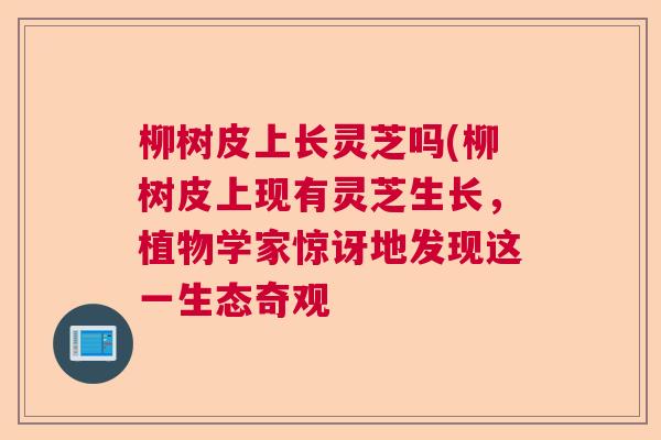 柳树皮上长灵芝吗(柳树皮上现有灵芝生长,植物学家惊讶地发现这一生态奇观 柳树皮上长灵芝吗(柳树皮上现有灵芝生长,植物学家惊讶地发现这一生态奇观