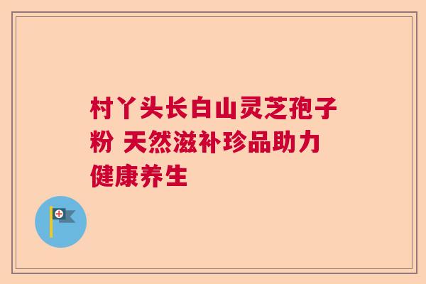 村丫头长白山灵芝孢子粉 天然滋补珍品助力健康养生 村丫头长白山灵芝孢子粉 天然滋补珍品助力健康养生