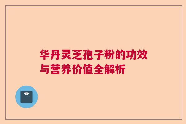 华丹灵芝孢子粉的功效与营养价值全解析 华丹灵芝孢子粉的功效与营养价值全解析