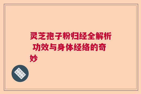 灵芝孢子粉归经全解析 功效与身体经络的奇妙 灵芝孢子粉归经全解析 功效与身体经络的奇妙