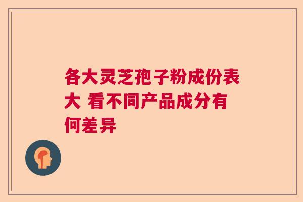 各大灵芝孢子粉成份表大 看不同产品成分有何差异 各大灵芝孢子粉成份表大 看不同产品成分有何差异