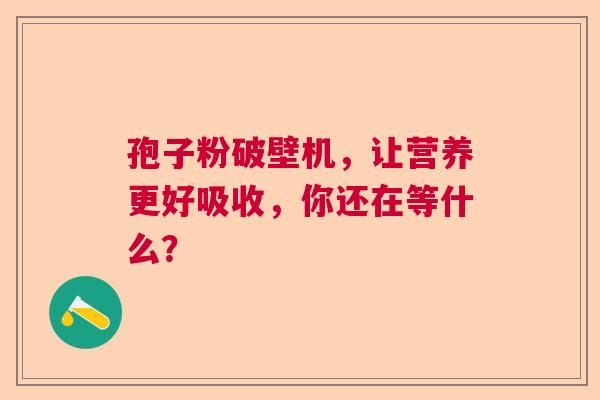 孢子粉破壁机,让营养更好吸收,你还在等什么? 孢子粉破壁机,让营养更好吸收,你还在等什么?
